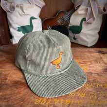 Load image into Gallery viewer, Olive Green Corduroy Flat Bill
